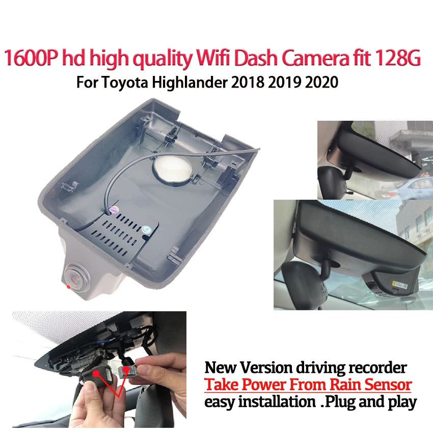 Easy to install Car DVR Video Recorder Dash Cam Camera For Toyota Highlander 2018 2019 2020 high quality Night vision hd 1600P
Easy to install Car DVR Video Recorder Dash Cam Camera For Toyota Highlander 2018 2019 2020 high quality Night vision hd 1600P