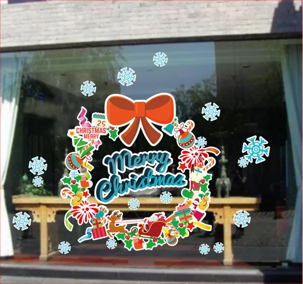 Christmas Wreath children's room window glass wall sticker bedroom living room background decor removable
Christmas Wreath children's room window glass wall sticker bedroom living room background decor removable