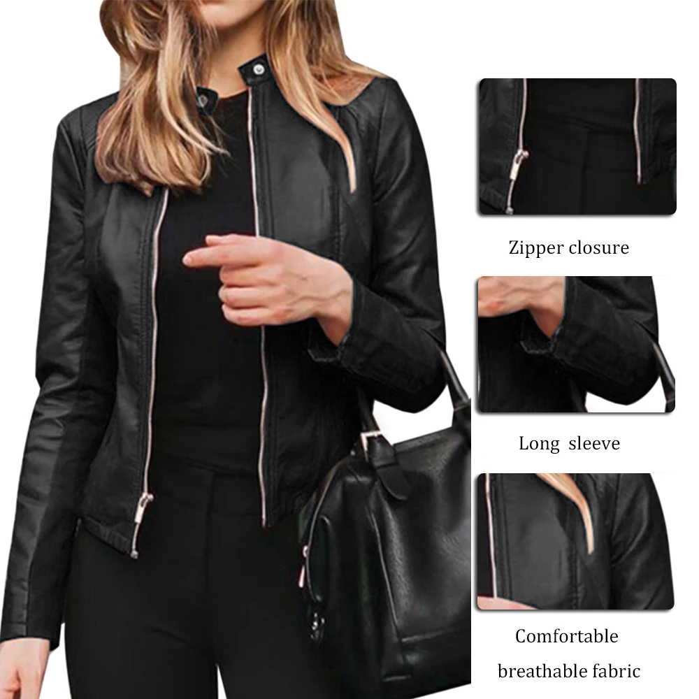 2020 new women's leather jacket Winter Warm Women Short Coat Leather Jacket Parka Zipper Tops Overcoat Outwear
2020 new women's leather jacket Winter Warm Women Short Coat Leather Jacket Parka Zipper Tops Overcoat Outwear