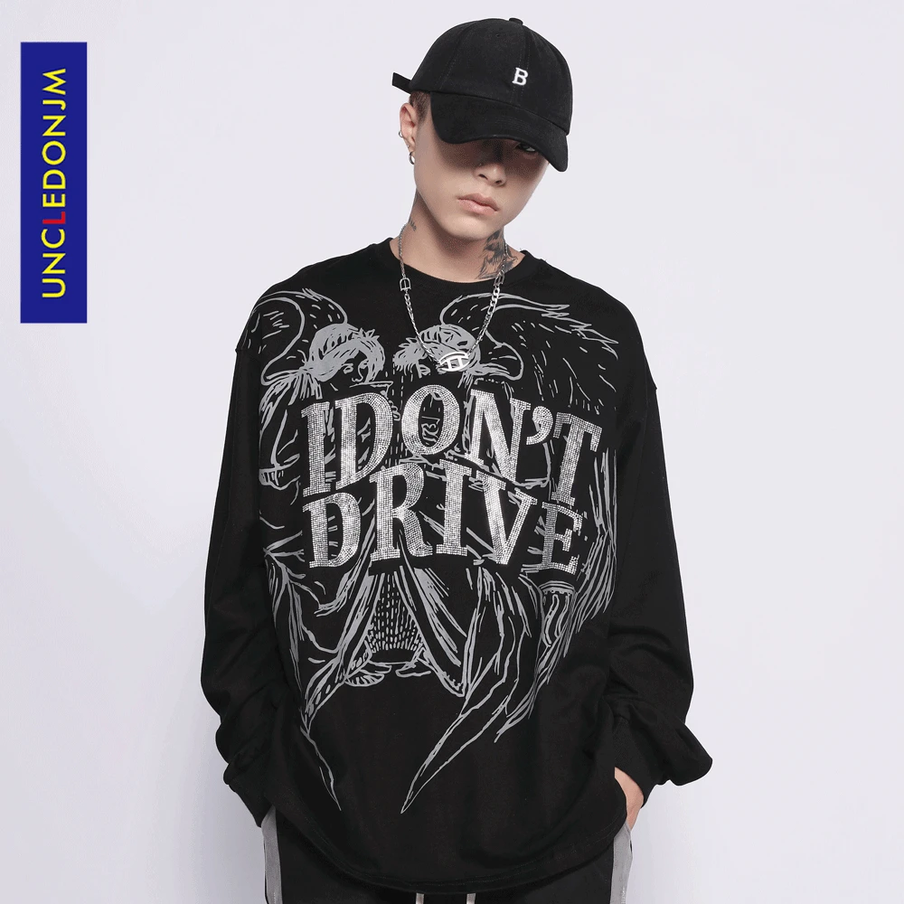 UNCLEDONJM Hot Стразы с надписью Футболка с длинным рукавом High Street Hip Hop парные футболки повседневные большие графические футболки топы
UNCLEDONJM Hot Стразы с надписью Футболка с длинным рукавом High Street Hip Hop парные футболки повседневные большие графические футболки топы