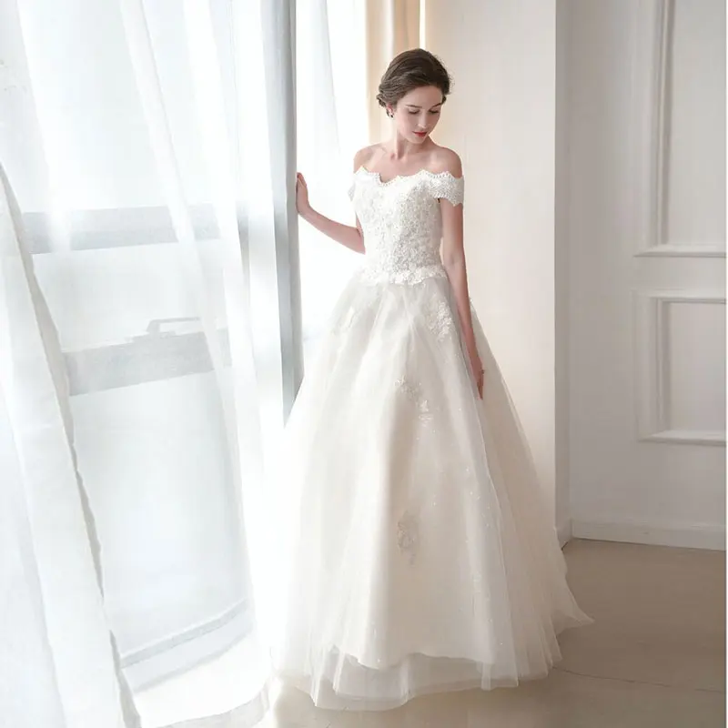 New Style Lace Appliques Off The Shoulder Wedding Dress Vestido De Novia Bride To Be Robe De Marie suknia lubna MF0192
New Style Lace Appliques Off The Shoulder Wedding Dress Vestido De Novia Bride To Be Robe De Marie suknia lubna MF0192