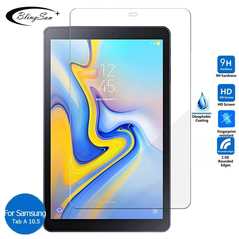 

9H Tempered Glass for Samsung Galaxy Tab A 10.5 Inch 2018 Protective Film T590 T595 T597 Anti Fingerprint Glass Screen Protector