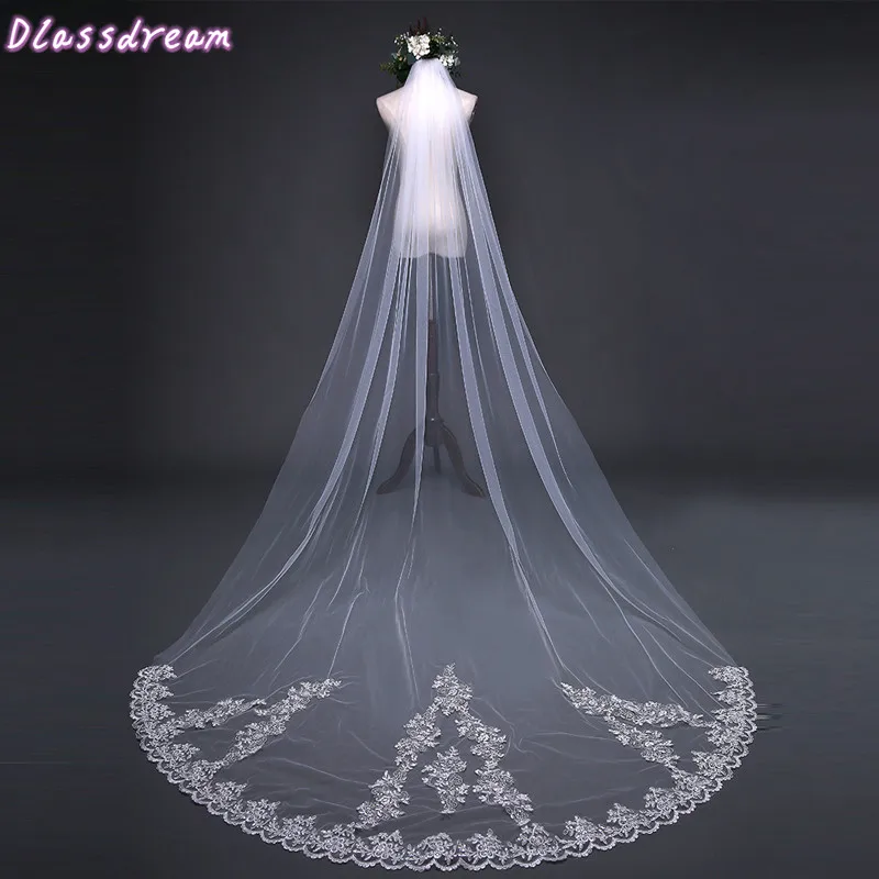 2020 New Wedding Accessories Lace Edge Cathedral Veil Fashion Ivory Bridal Wedding Bridal Veils With Combs
2020 New Wedding Accessories Lace Edge Cathedral Veil Fashion Ivory Bridal Wedding Bridal Veils With Combs