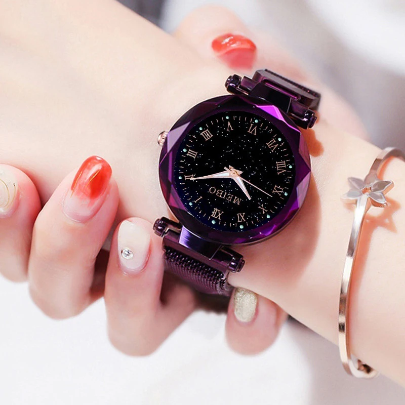 Женские кварцевые часы со стальным сетчатым браслетом с магнитной пряжкой |