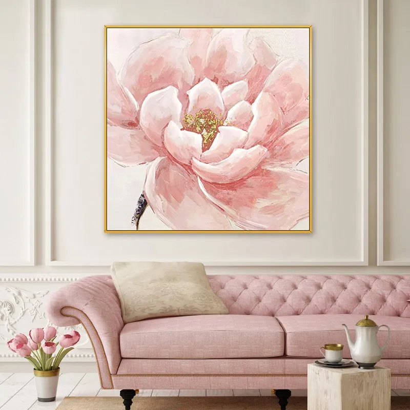 No Framed Hand Painted Floral Oil Painting On Canvass Pink Flower Wall Art Modern Home Living Room Decoration Cuadros Para Salo
No Framed Hand Painted Floral Oil Painting On Canvass Pink Flower Wall Art Modern Home Living Room Decoration Cuadros Para Salo