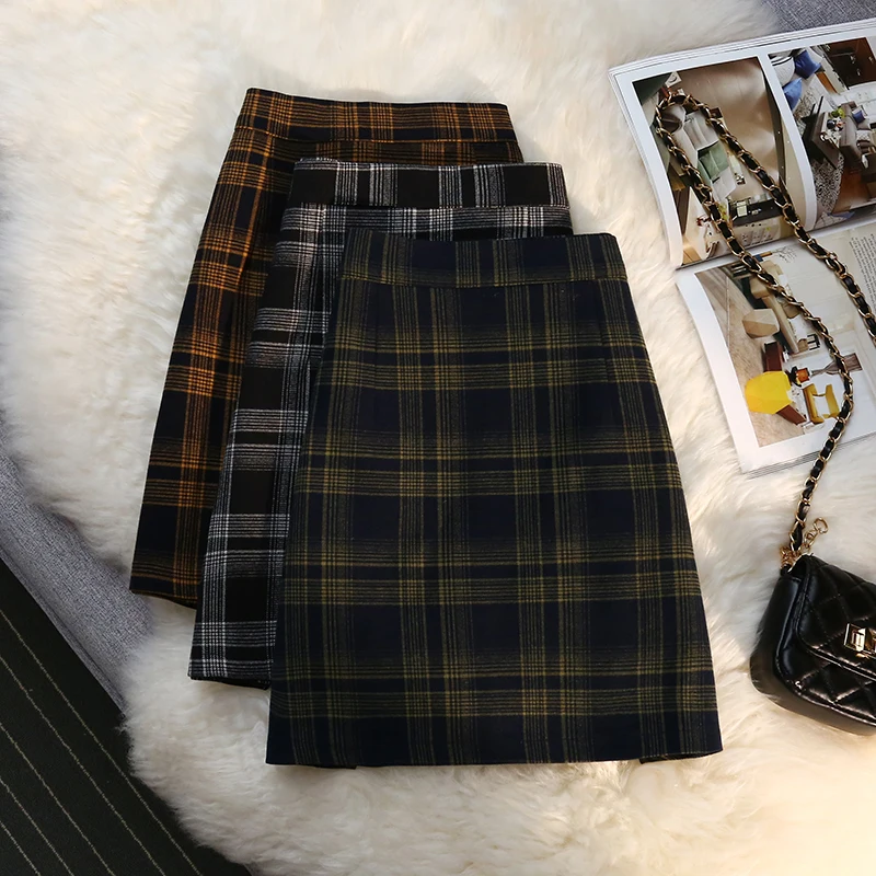 Autumn Vintage Women Black Plaid Mini Pencil Short Skirt School Female High Waist Fashion Office Lady Skirts Womens Falda Mujer
Autumn Vintage Women Black Plaid Mini Pencil Short Skirt School Female High Waist Fashion Office Lady Skirts Womens Falda Mujer