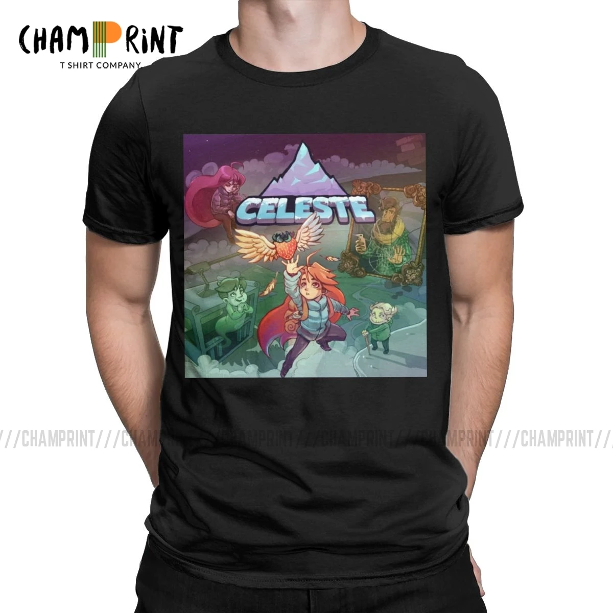 Мужские футболки Celeste забавная футболка Madeline Pixel Video Game с клубничкой коротким