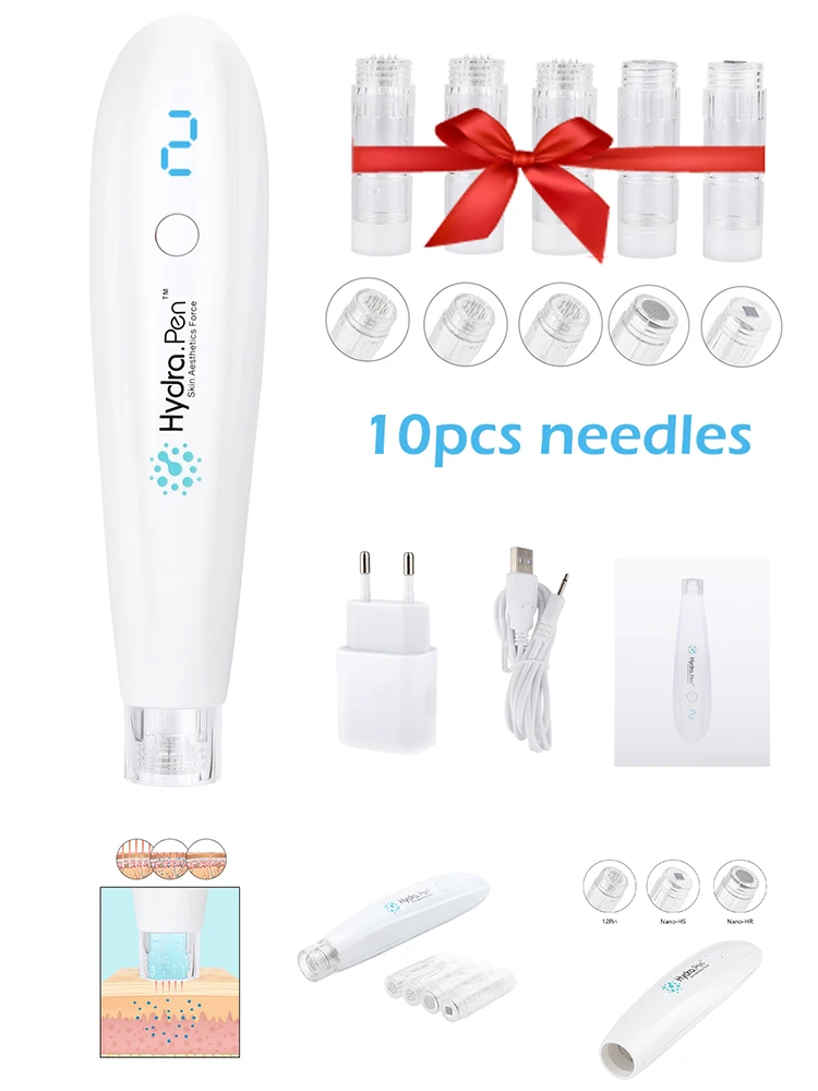 Wireless Hydra Pen H2 Professional Microneedling Pen Hydrapen Hydra Roller Pen Automatic Serum Applicator with 10pcs Cartridges
Wireless Hydra Pen H2 Professional Microneedling Pen Hydrapen Hydra Roller Pen Automatic Serum Applicator with 10pcs Cartridges