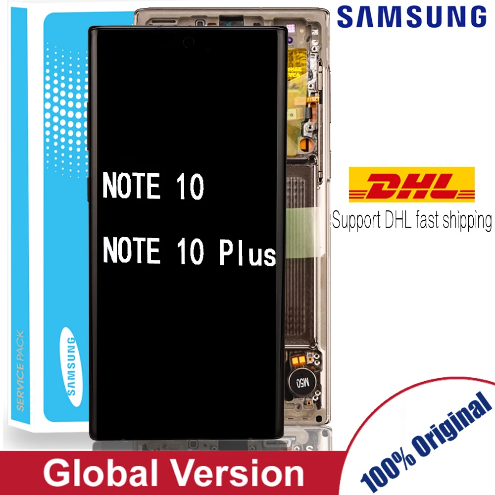 Оригинальный AMOLED дисплей для SAMSUNG Galaxy Note 10 N970F N970 N9700 ЖК сенсорный экран Plus Note10 + N975