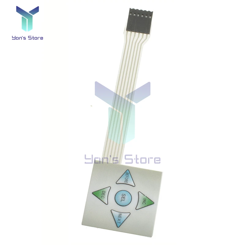 1*5 Key Button Membrane Switch 1X5 Matrix Array Keyboard Keypad Control Panel Pad DIY Kit For Arduino
1*5 Key Button Membrane Switch 1X5 Matrix Array Keyboard Keypad Control Panel Pad DIY Kit For Arduino