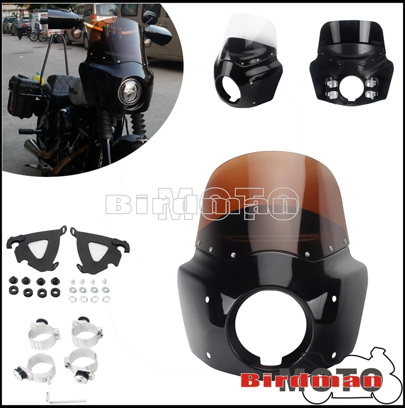 Motorbike Club Sport Fairing 5.75in Cutout Head Light Fairing Mount Kit for Harley Dyna Softail Sportster FXR FXD XL Cafe Racer
Motorbike Club Sport Fairing 5.75in Cutout Head Light Fairing Mount Kit for Harley Dyna Softail Sportster FXR FXD XL Cafe Racer