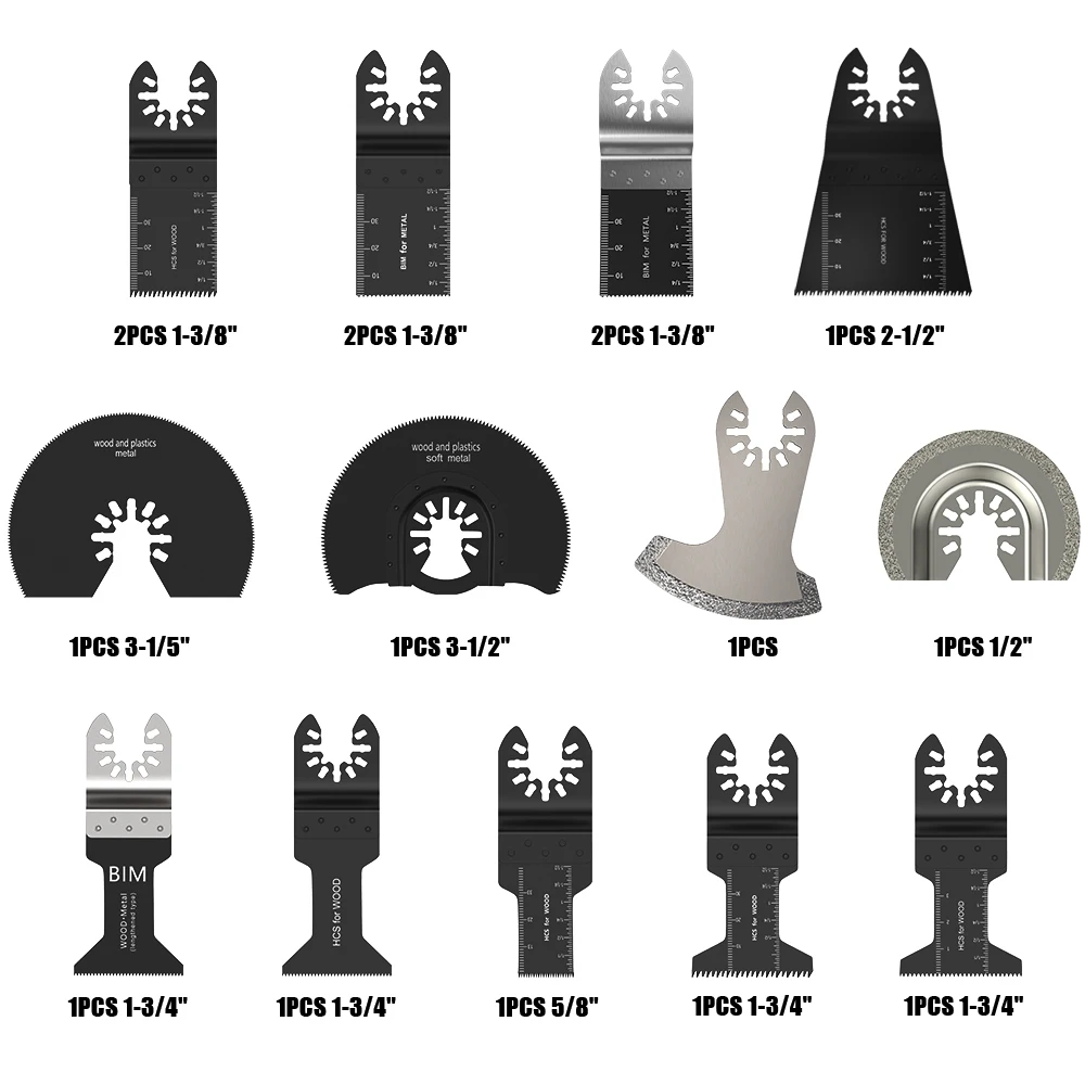 16 Pcs Quick Release Wood Cutter Quick Change Oscillating Multi Tool Saw Blade for Renovator Power Tool Black Decker Dewalt
16 Pcs Quick Release Wood Cutter Quick Change Oscillating Multi Tool Saw Blade for Renovator Power Tool Black Decker Dewalt