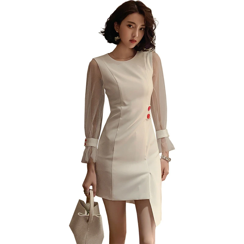 Brand Designer Mesh Patchwork Long Sleeve Dress Women O-neck Mini Bodycon Wrap Dress Ladies Sheer Dress for Wedding Party Robe
Brand Designer Mesh Patchwork Long Sleeve Dress Women O-neck Mini Bodycon Wrap Dress Ladies Sheer Dress for Wedding Party Robe