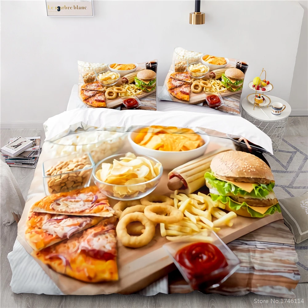 Delicious Food Pizza Hamburger Pattern 3D Printed Bedding Set Twin Full Queen King Quilt Cover Set Duvet Cover Set Home Textile
Delicious Food Pizza Hamburger Pattern 3D Printed Bedding Set Twin Full Queen King Quilt Cover Set Duvet Cover Set Home Textile