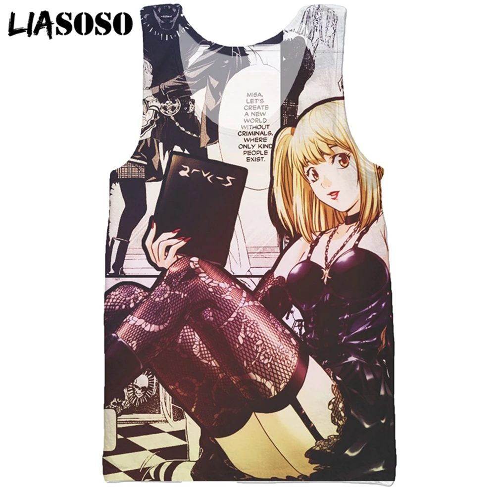 LIASOSO 3D Print Men's Japan Anime Death Note Summer Casual Fashion Sexy Beach Vest Sleeveless Hip Hop Cool Streetwear Tank Tops
LIASOSO 3D Print Men's Japan Anime Death Note Summer Casual Fashion Sexy Beach Vest Sleeveless Hip Hop Cool Streetwear Tank Tops