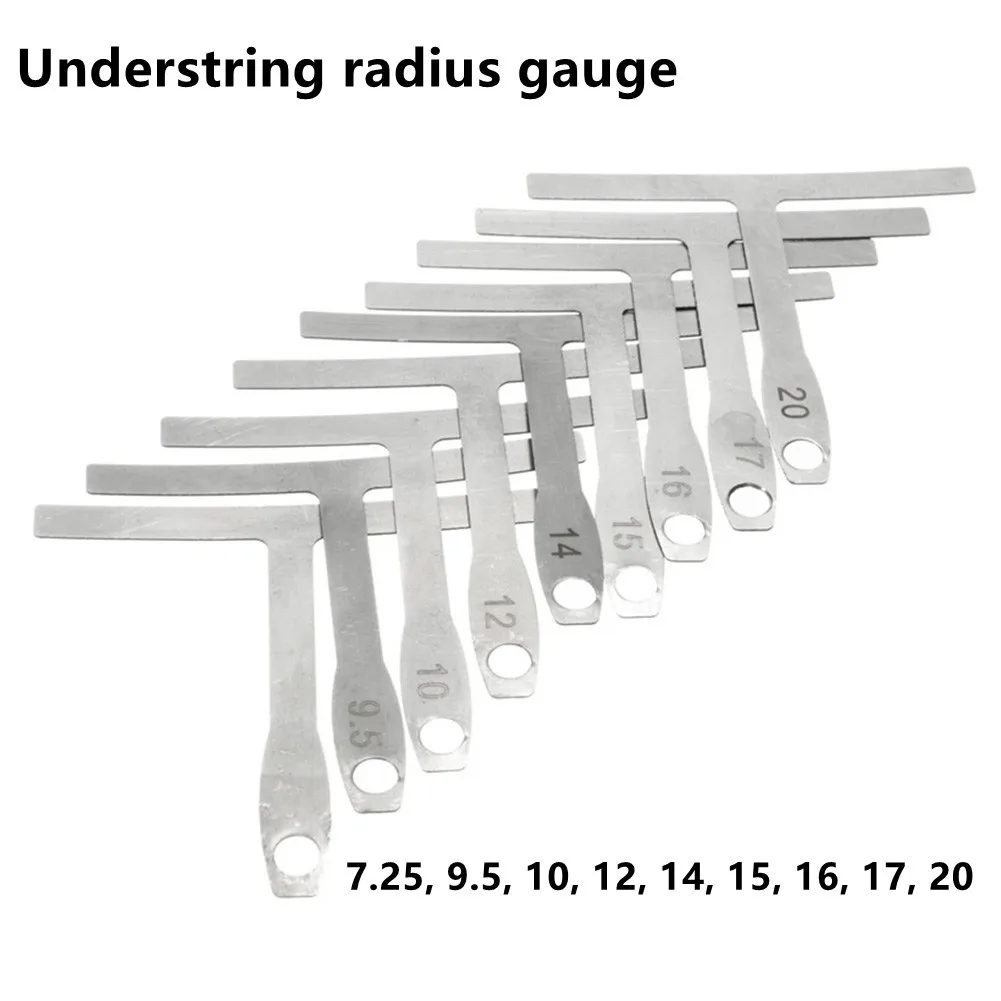 Guitar T-ruler 9-piece Set Understring Radius Gauge For Guitar Luthier Tools For Bridge Saddle 7.25/9.5/10/12/14/15/16/17/20
Guitar T-ruler 9-piece Set Understring Radius Gauge For Guitar Luthier Tools For Bridge Saddle 7.25/9.5/10/12/14/15/16/17/20