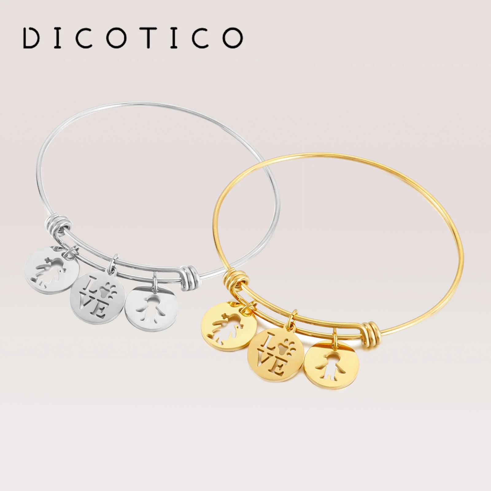 DICOTICO Cartoon Boy Girl Bangles For Women Jewelry Gold Silver Color Stainless Steel LOVE Women Wrist Bracelets Accessories
DICOTICO Cartoon Boy Girl Bangles For Women Jewelry Gold Silver Color Stainless Steel LOVE Women Wrist Bracelets Accessories