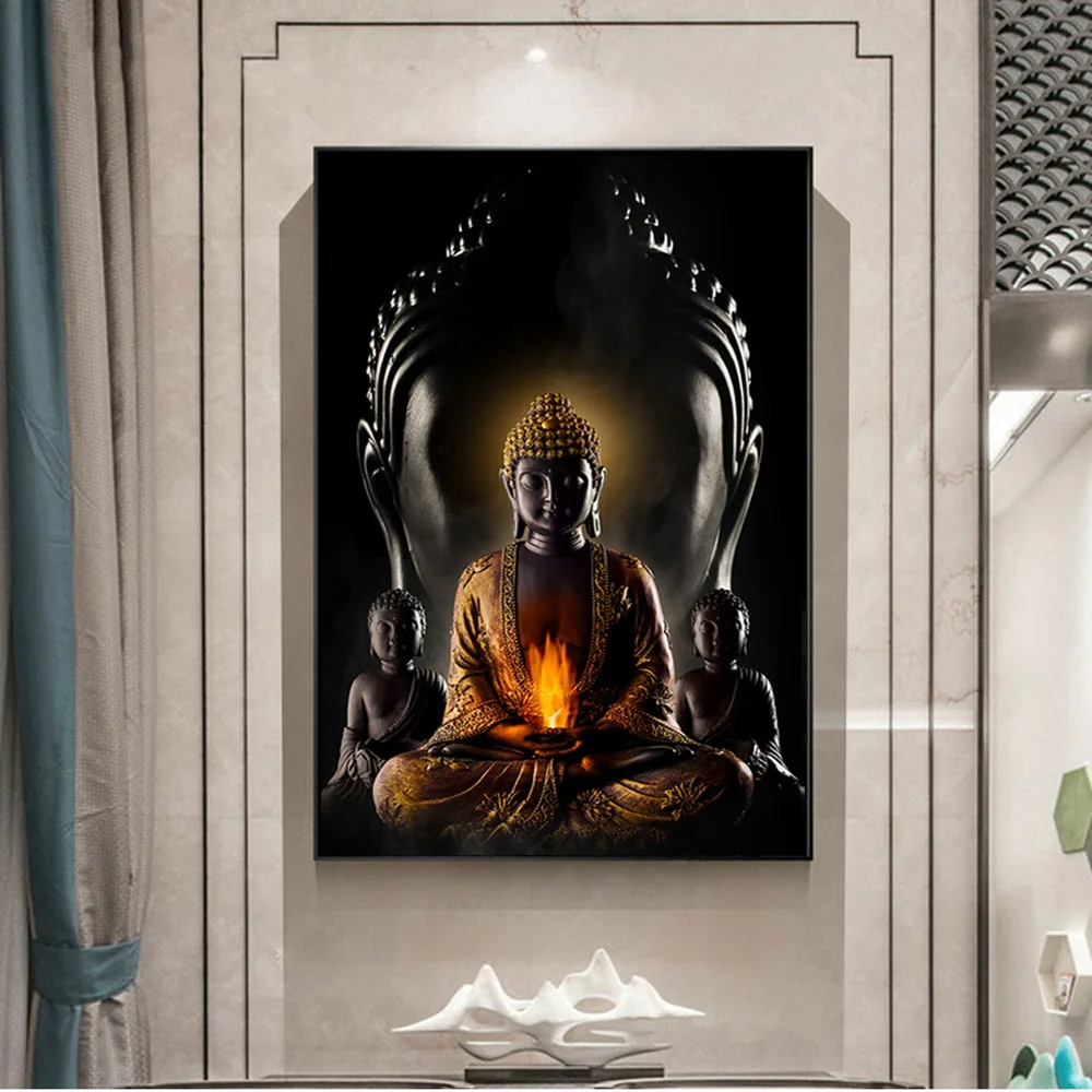 Фото Современный Бог Будда настенные художественные картины на холсте плакаты и
