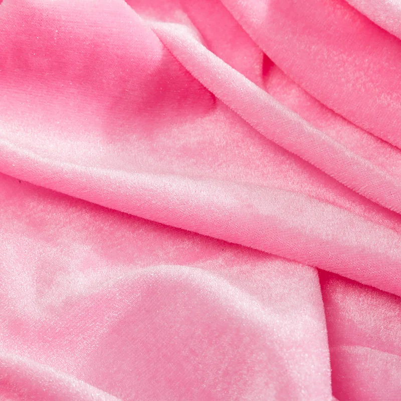 Дешевые бархатная ткань с коротким рукавом щеткой куклы розового цвета швейная