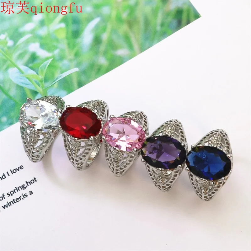 Qiongfu electroplating platinum ladies ring pink purple red sapphire ring creative jewelry body wedding gift wholesale Classic
Qiongfu electroplating platinum ladies ring pink purple red sapphire ring creative jewelry body wedding gift wholesale Classic