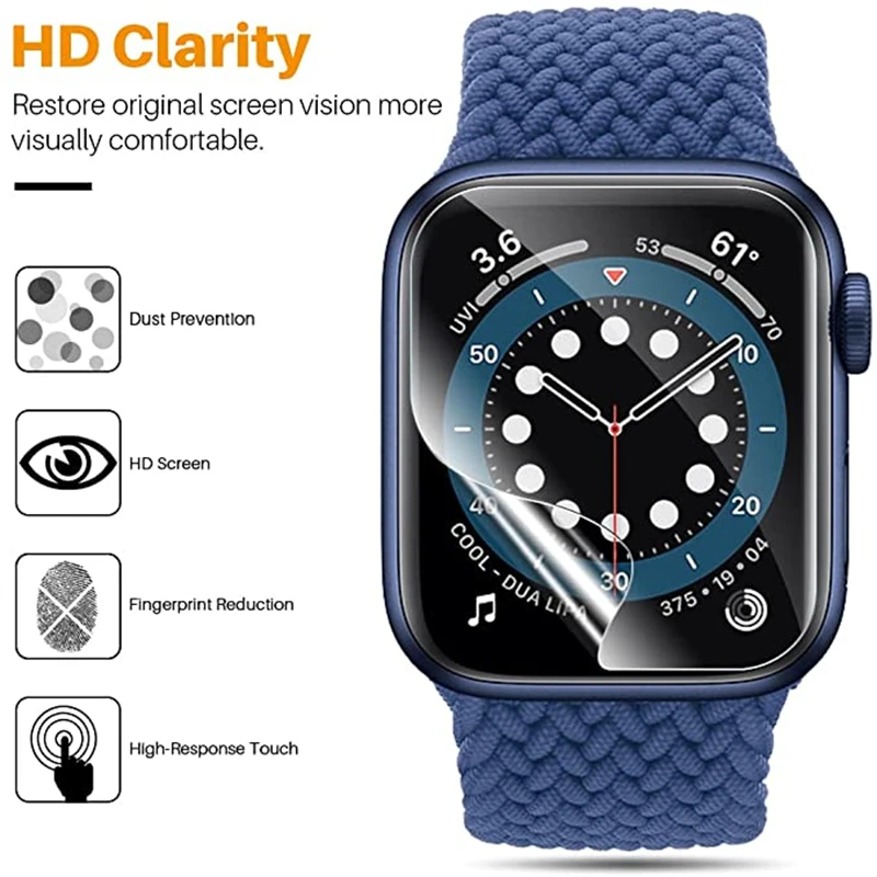 Hydrogel No Bubbles Film Cover For iwatch Apple Watch Series 7 41mm 45mm transparent SE 4 5 6 38/40mm 42/44mm | Наручные часы