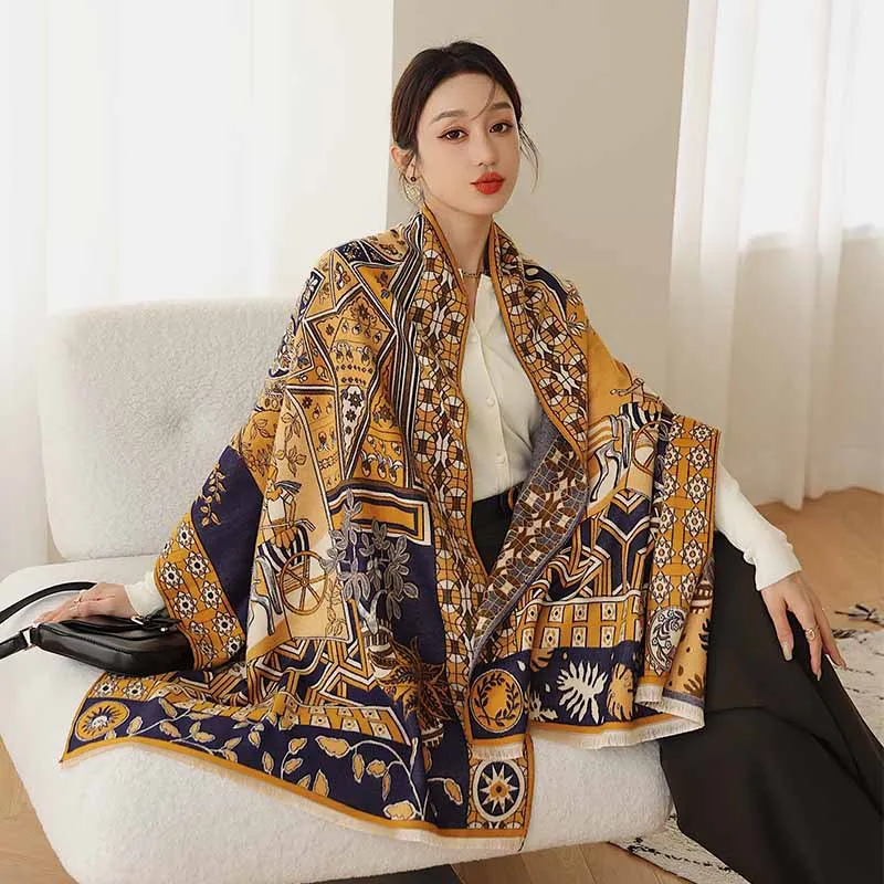 Design Boho Floral Print Cashmere Scarf Women Pashmina 2021 Autumn Winter Fashion Thick Blanket Shawls Lady Wraps Stoles Female
Design Boho Floral Print Cashmere Scarf Women Pashmina 2021 Autumn Winter Fashion Thick Blanket Shawls Lady Wraps Stoles Female