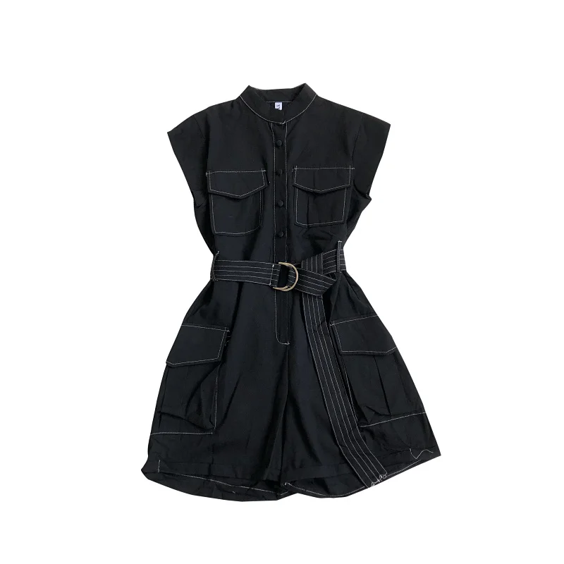 Fitaylor Summer Women Casual Single Breasted Tooling Style High Waist Shorts Jumpsuits Loose Pockets Khaki Jumpsuits with Belt
Fitaylor Summer Women Casual Single Breasted Tooling Style High Waist Shorts Jumpsuits Loose Pockets Khaki Jumpsuits with Belt