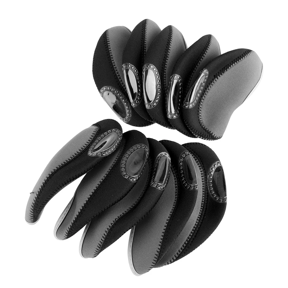 10 Pcs Golf Iron Club Head Covers Clubs Protection Headcover Set (Grey + Black)
10 Pcs Golf Iron Club Head Covers Clubs Protection Headcover Set (Grey + Black)