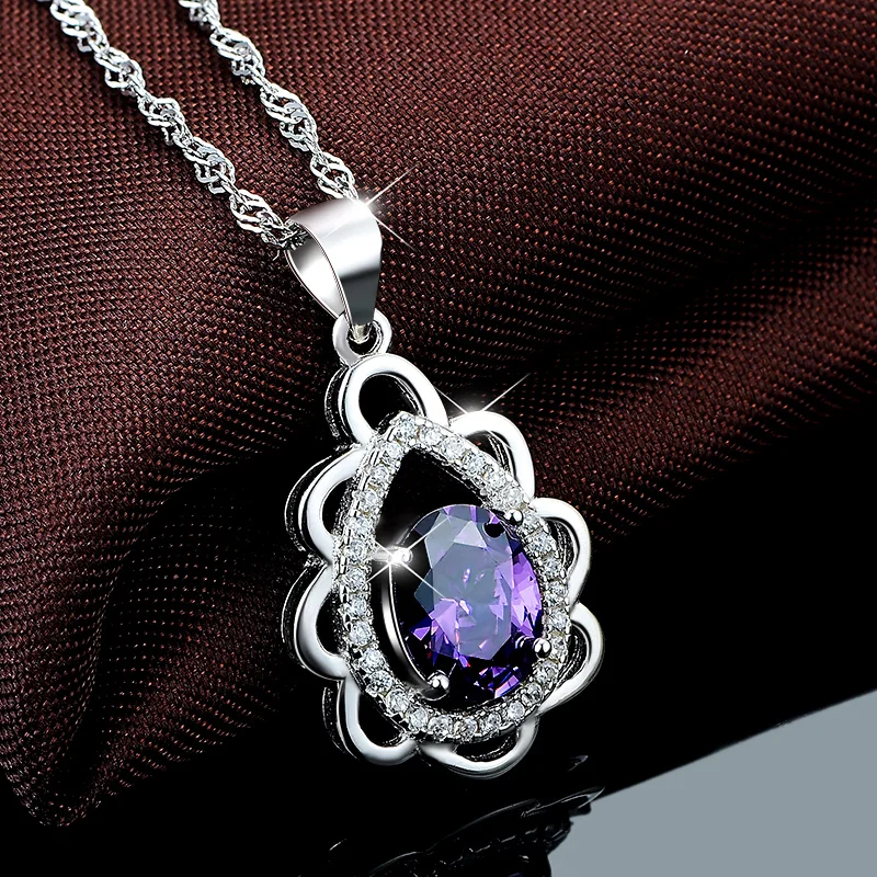 Art Deco 9X7 MM Purple Zircon Pendant Lace 925 Sterling Silver Pendant Necklace CHD00238
Art Deco 9X7 MM Purple Zircon Pendant Lace 925 Sterling Silver Pendant Necklace CHD00238