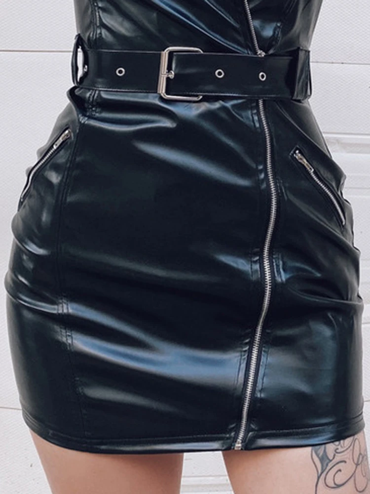 Lautaro One shoulder black leather dress women zipper pockets belt Summer tight mini dress Women 2021 fashion women clothing xxl
Lautaro One shoulder black leather dress women zipper pockets belt Summer tight mini dress Women 2021 fashion women clothing xxl