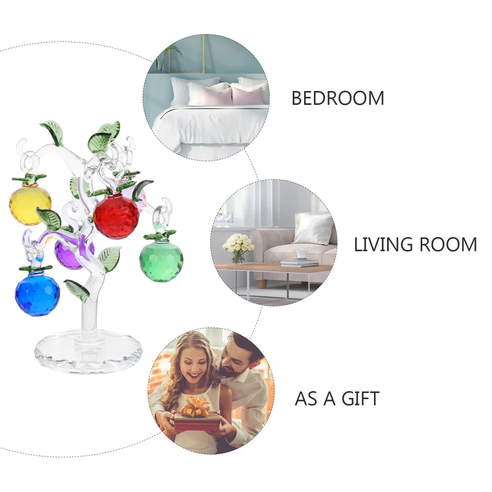 Decorative Crystal Apple Tree Crystal Multi Colored Apples Fortune Tree Ornament
Decorative Crystal Apple Tree Crystal Multi Colored Apples Fortune Tree Ornament