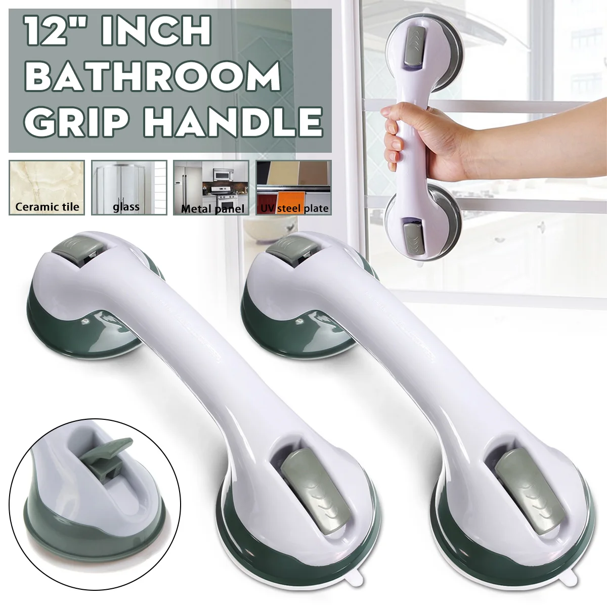 2PCS Bathroom Suction Cup Handle Grab Bar Toilet Bath Shower Tub Bathroom Shower Grab Handle Rail Grip for Elderly Safety
2PCS Bathroom Suction Cup Handle Grab Bar Toilet Bath Shower Tub Bathroom Shower Grab Handle Rail Grip for Elderly Safety