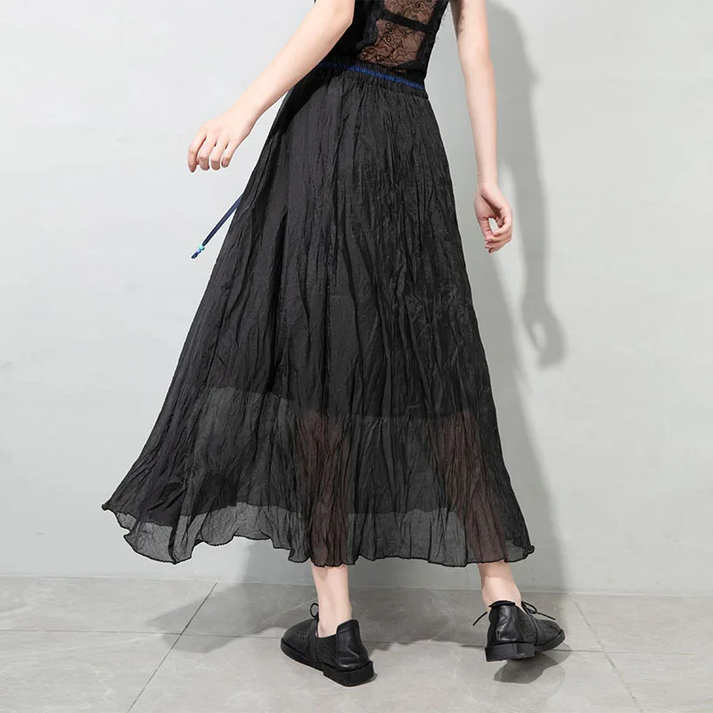 SeeBeautiful Loose Pleated A-line Half-body Skirt Elastic Waist Lace Up Thin Simple New Fashion Summer 2021 Woman E559
SeeBeautiful Loose Pleated A-line Half-body Skirt Elastic Waist Lace Up Thin Simple New Fashion Summer 2021 Woman E559