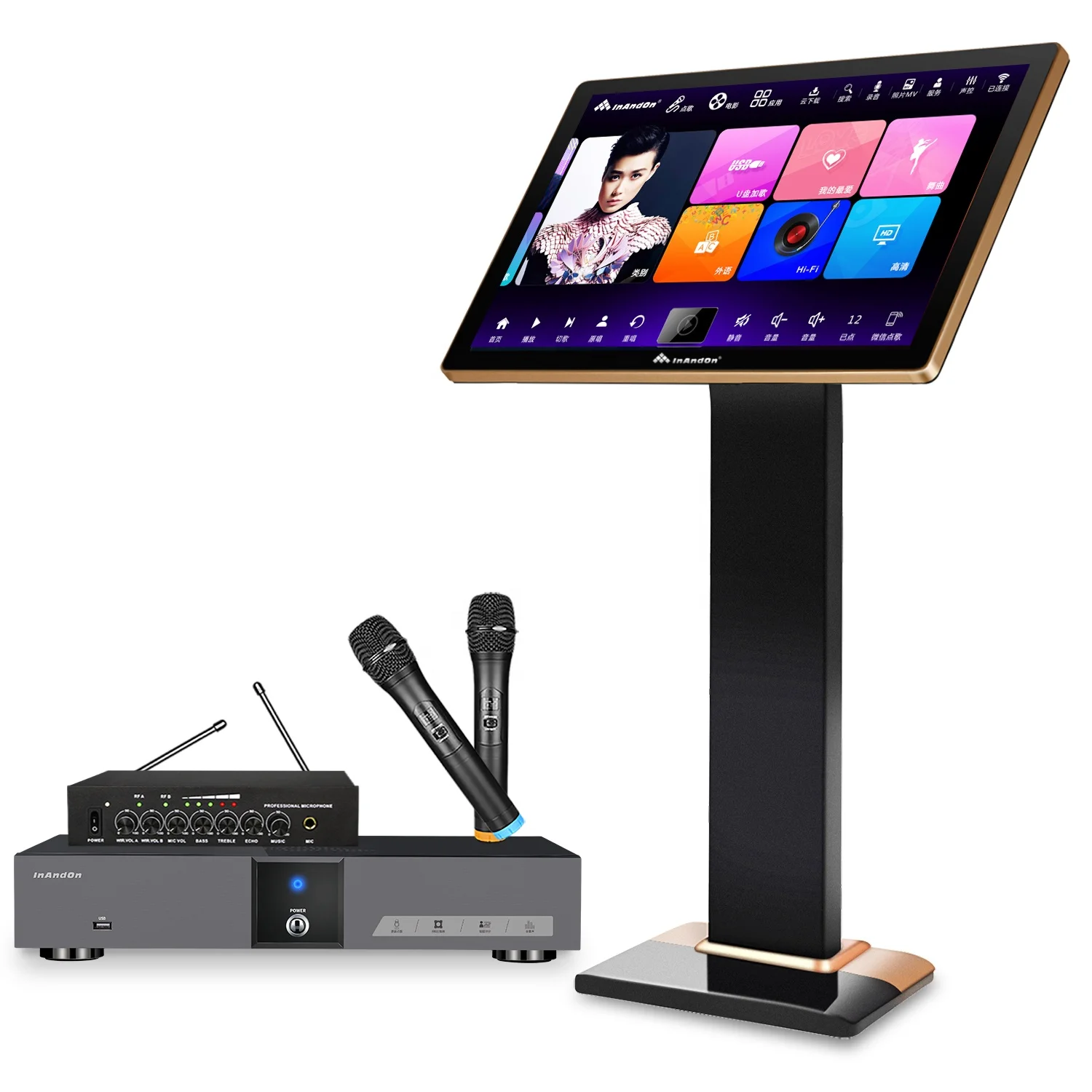 

Китайская караоке-машина AI Song-Choice KTV, система для караоке, 21,5 дюйма, сенсорный экран, 8 ТБ HDD, караоке-плеер