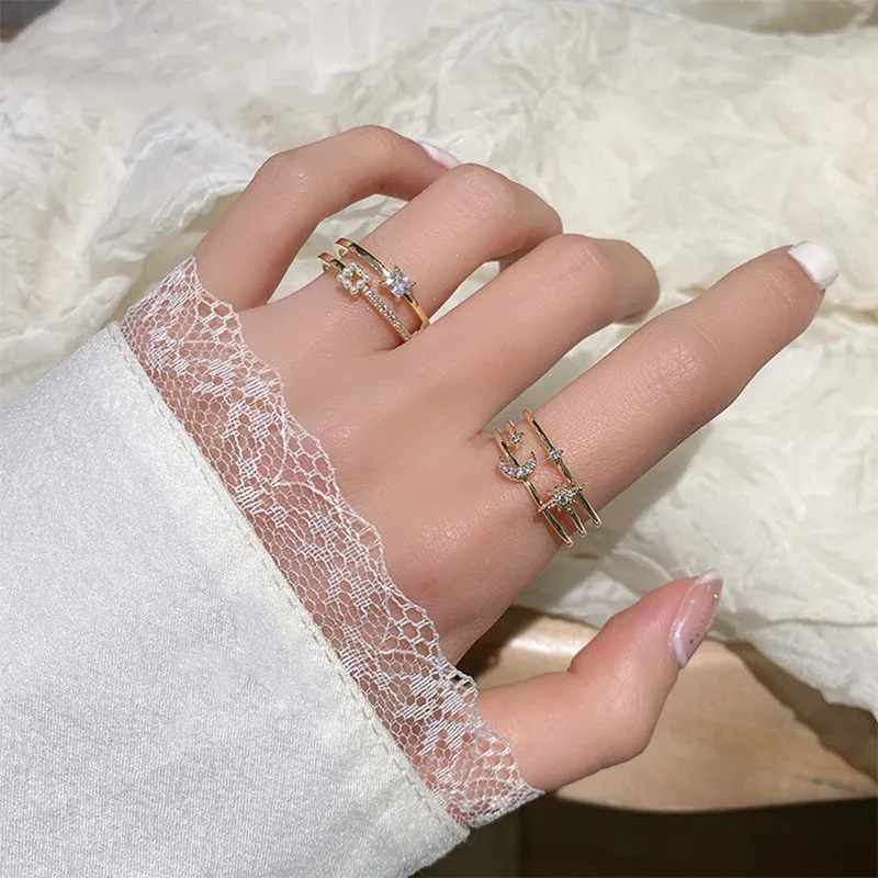 New design Korean double-layer pearl micro-inlaid zircon emerald star and moon open ring everyday rings for women
New design Korean double-layer pearl micro-inlaid zircon emerald star and moon open ring everyday rings for women