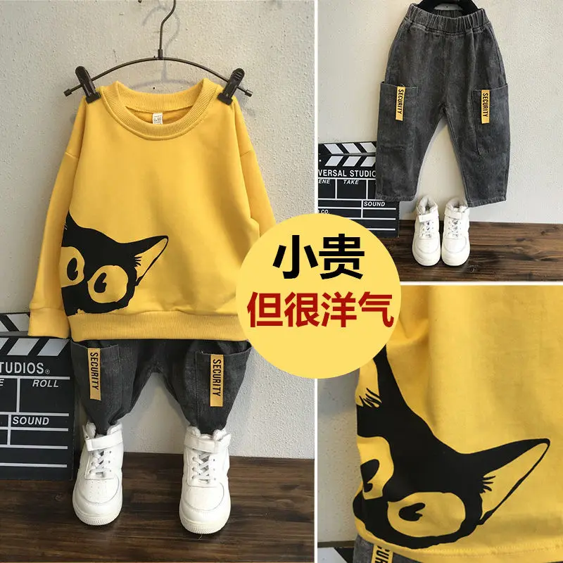 Boys Girls Spring Autumn Fashion Cartoon Set (Top+Jeans Pant) 2021 New Korean Version Baby Children's Clothes
Boys Girls Spring Autumn Fashion Cartoon Set (Top+Jeans Pant) 2021 New Korean Version Baby Children's Clothes