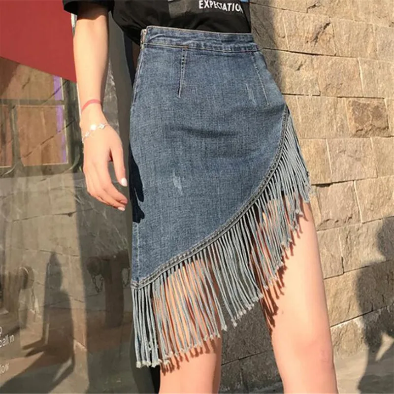 Promotion Irregular Fringed Denim Skirt 2020 Hypotenuse Fake Two-piece Short Skirt Pants A-line Package Hip Skirt Women Skirts
Promotion Irregular Fringed Denim Skirt 2020 Hypotenuse Fake Two-piece Short Skirt Pants A-line Package Hip Skirt Women Skirts
