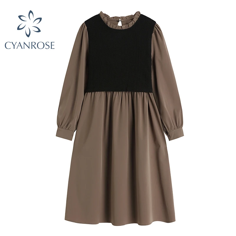 2021 Autumn Temperament Dress Women Fashion New Splicing Fake Two-Piece Dress Bandage Slim-Waist Hollow Design Long Dress Female
2021 Autumn Temperament Dress Women Fashion New Splicing Fake Two-Piece Dress Bandage Slim-Waist Hollow Design Long Dress Female