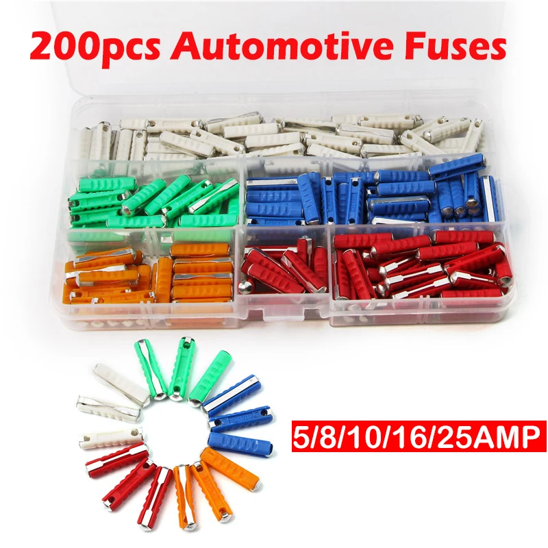 200PCS 5/8/10/16/25AMP Car Fuse Torpedo Bullet Continental Torpedo Fuses Classic Kit Case Garage
200PCS 5/8/10/16/25AMP Car Fuse Torpedo Bullet Continental Torpedo Fuses Classic Kit Case Garage