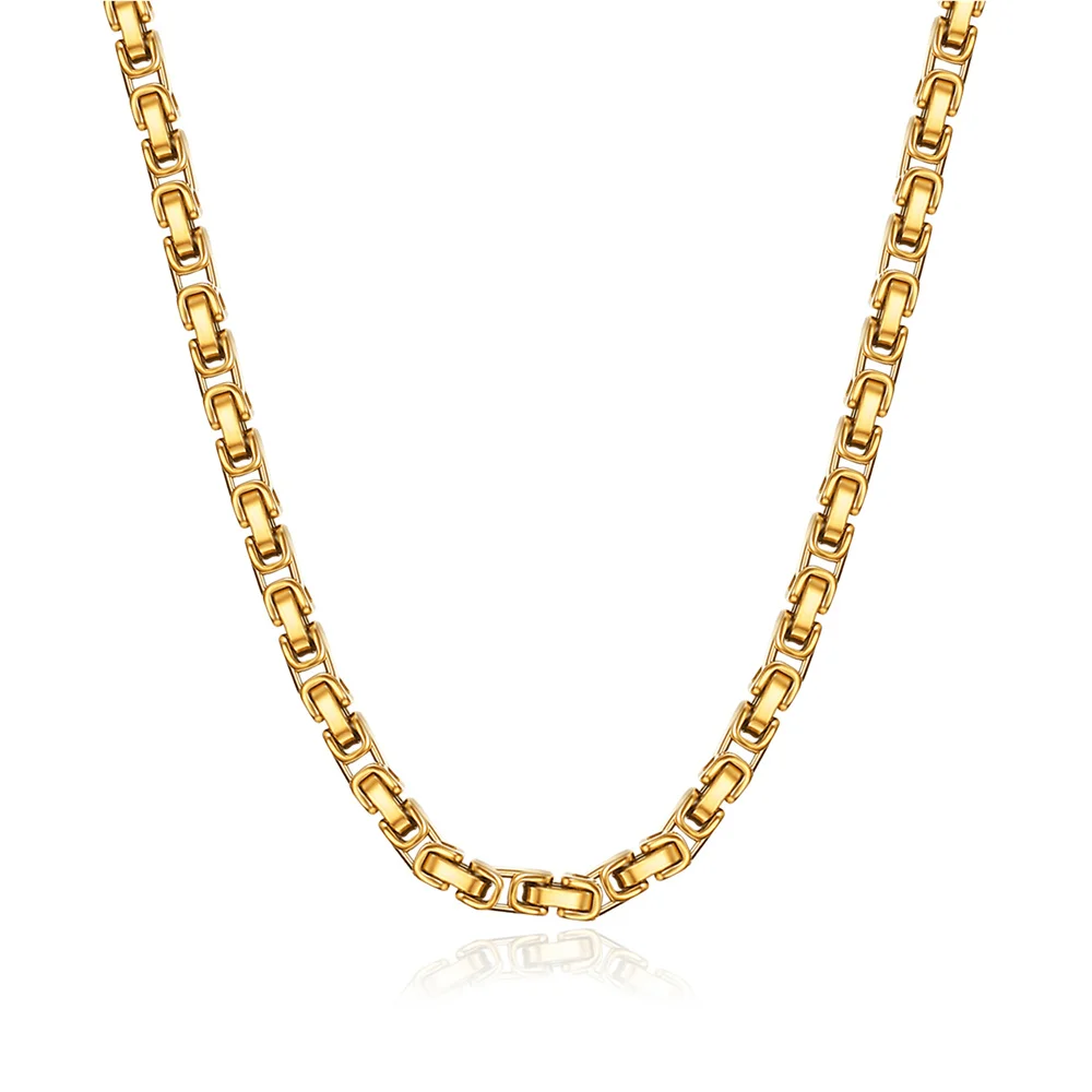 Fashion Punk Long Choker Byzantine Chain Necklace 5mm Thick Gold Color Stainless Steel Necklace For Women Men Vintage Jewelry
Fashion Punk Long Choker Byzantine Chain Necklace 5mm Thick Gold Color Stainless Steel Necklace For Women Men Vintage Jewelry