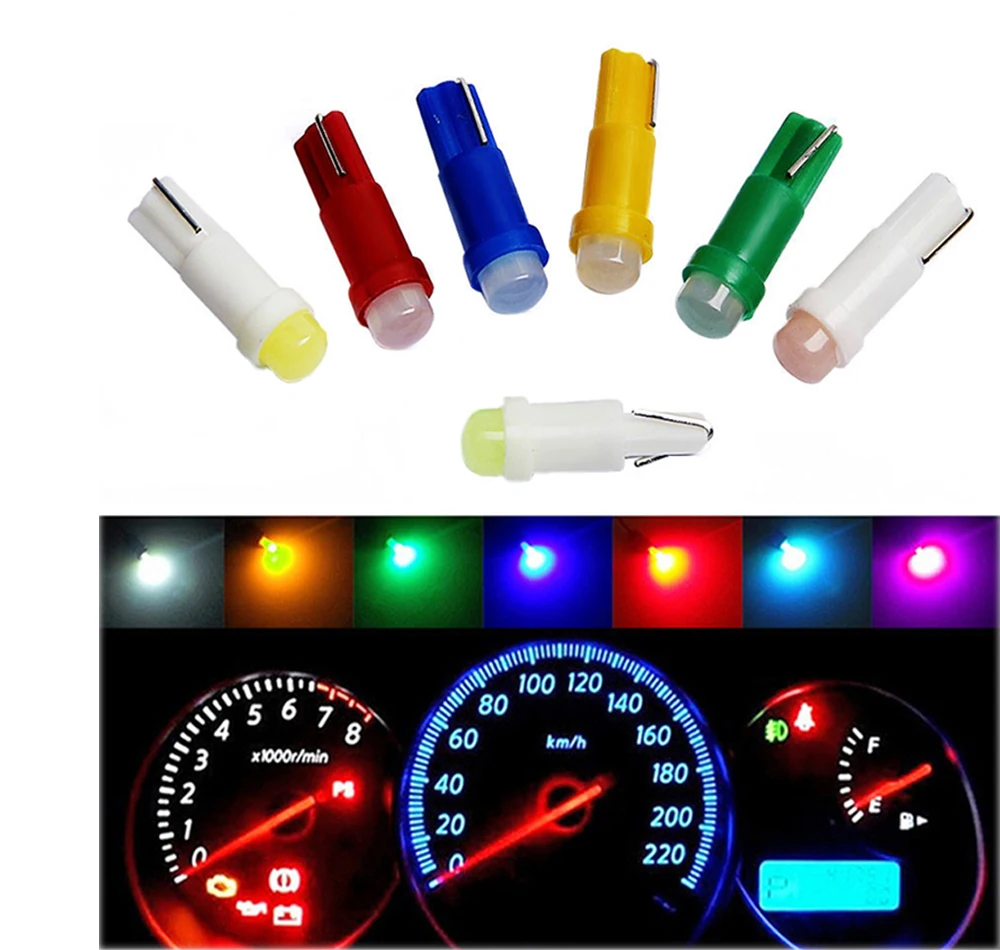 10PCS T5 LED Lights W1.2W W3W LED Car Interior Light Auto Side Wedge Dashboard Gauge Instrument Lamp Bulb COB LED Super Bright
10PCS T5 LED Lights W1.2W W3W LED Car Interior Light Auto Side Wedge Dashboard Gauge Instrument Lamp Bulb COB LED Super Bright