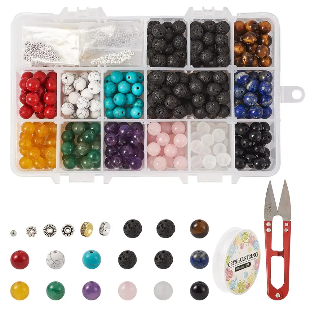 DIY Jewelry Sets with Spray Painted Crackle Glass Beads Elastic Crystal Thread Sharp Steel Scissors and Metal Spacer Beads
DIY Jewelry Sets with Spray Painted Crackle Glass Beads Elastic Crystal Thread Sharp Steel Scissors and Metal Spacer Beads