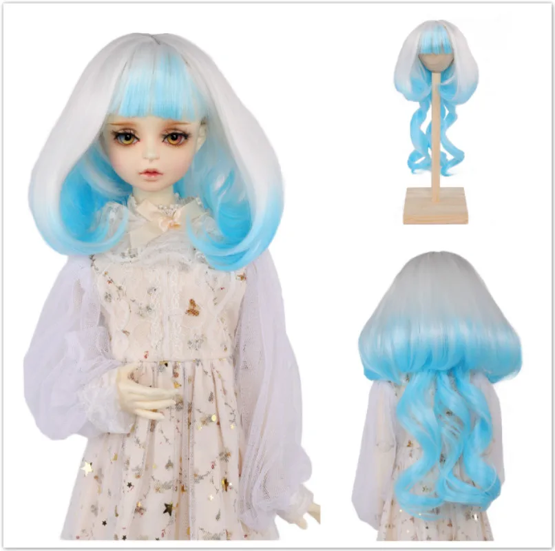 BJD SD Doll Hair Wig for 1/3 Doll Blue white Doll Wig High Temperature Fiber Gradient Color Long Curly doll hair 
BJD SD Doll Hair Wig for 1/3 Doll Blue white Doll Wig High Temperature Fiber Gradient Color Long Curly doll hair
