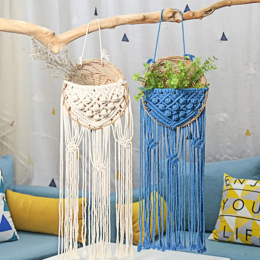 Woven Tapestry Handmade with Tassels Cotton Line Retro Style Flower Basket Multipurpose Weaving Plant Hanger Natural Wall Art
Woven Tapestry Handmade with Tassels Cotton Line Retro Style Flower Basket Multipurpose Weaving Plant Hanger Natural Wall Art