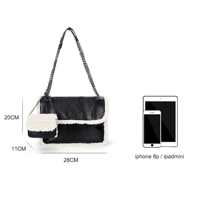 Fashion Brand Flap Messenger Bags for Women Plush chain shoulder bag 2-piece set Female hobo bag Soft pu leather purse Clutch
Fashion Brand Flap Messenger Bags for Women Plush chain shoulder bag 2-piece set Female hobo bag Soft pu leather purse Clutch
