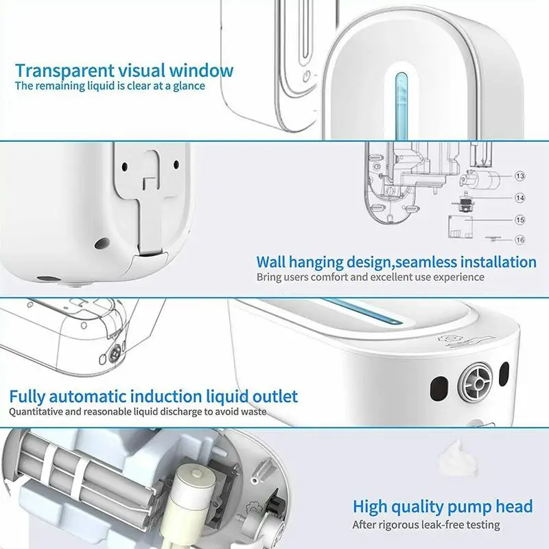 Non-Contact Automatic Hand Sanitizer Dispenser Wall Soap / Soap For 350Ml Mounted Gel Dispenser Dispenser P9X0 
Non-Contact Automatic Hand Sanitizer Dispenser Wall Soap / Soap For 350Ml Mounted Gel Dispenser Dispenser P9X0