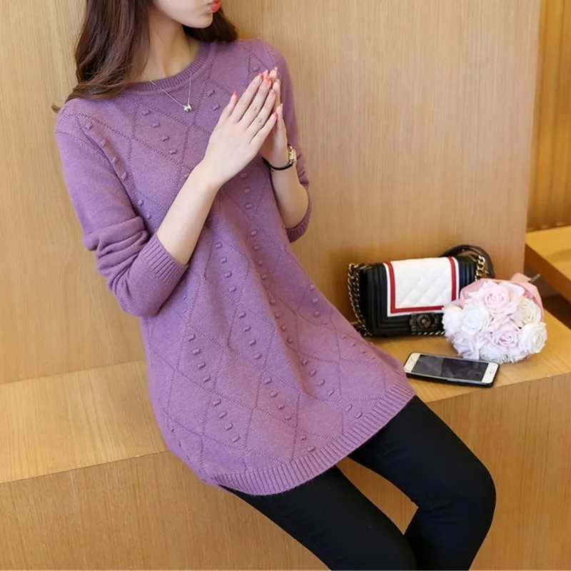 Long Knitted Sweater Pullovers Dress Casual Korean Clothes Warm Female O-Neck Tops Casual Dress Fashion 2022 Women Autumn Winter 
Long Knitted Sweater Pullovers Dress Casual Korean Clothes Warm Female O-Neck Tops Casual Dress Fashion 2022 Women Autumn Winter