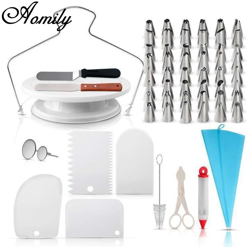 Aomily 73pcs/Set Cake Nozzle Turntable 48 Styles Nozzles TPU Pastry Bag Pen Cake Spatula Dessert Maker Cream Fondant Baking Tool
Aomily 73pcs/Set Cake Nozzle Turntable 48 Styles Nozzles TPU Pastry Bag Pen Cake Spatula Dessert Maker Cream Fondant Baking Tool