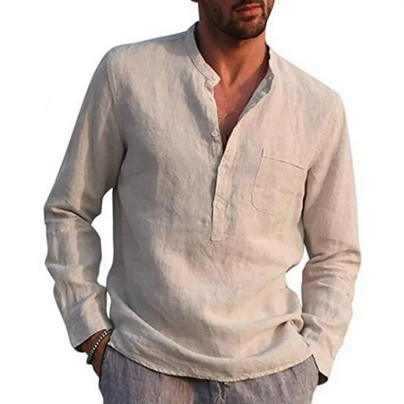 Men's Casual Blouse Cotton Linen Shirt Loose Tops Short Sleeve Tee Shirt Spring Autumn Summer Casual Handsome Men Shirt
Men's Casual Blouse Cotton Linen Shirt Loose Tops Short Sleeve Tee Shirt Spring Autumn Summer Casual Handsome Men Shirt