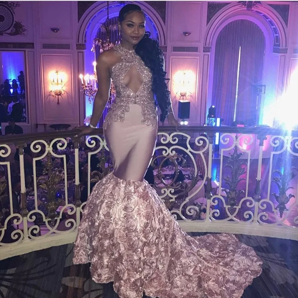 Sexy Black Girls Mermaid High Neck Dusty Pink Prom Dresses 2020 Cut-out Top Beaded Sequined Long Formal Evening Party Gowns
Sexy Black Girls Mermaid High Neck Dusty Pink Prom Dresses 2020 Cut-out Top Beaded Sequined Long Formal Evening Party Gowns